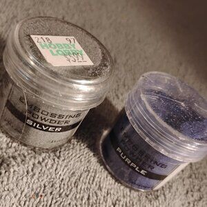 Heat embossing craft embossing powder  silver n purple